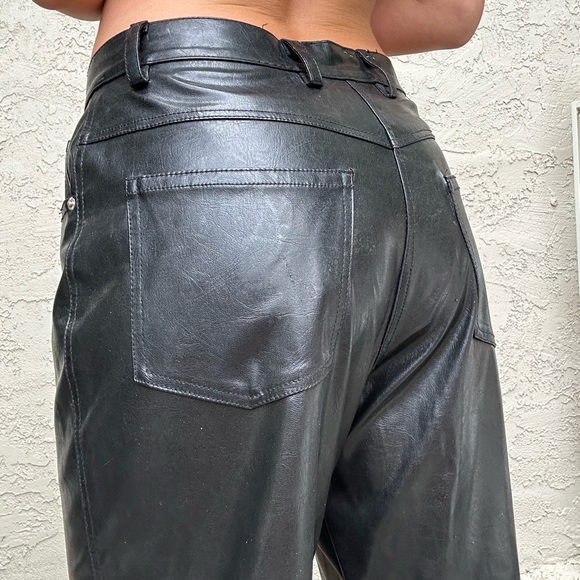 Y2k Vintage Black Leather Pants - Picture 8 of 10